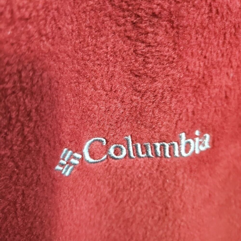 Columbia Mens 2XL 2 Tone zip Vest Fleece Rust blue color - Picture 3 of 9